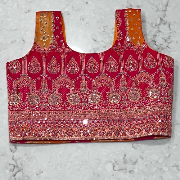 Indian Banarasi Silk Lenga Choli - Picture 3 of 6